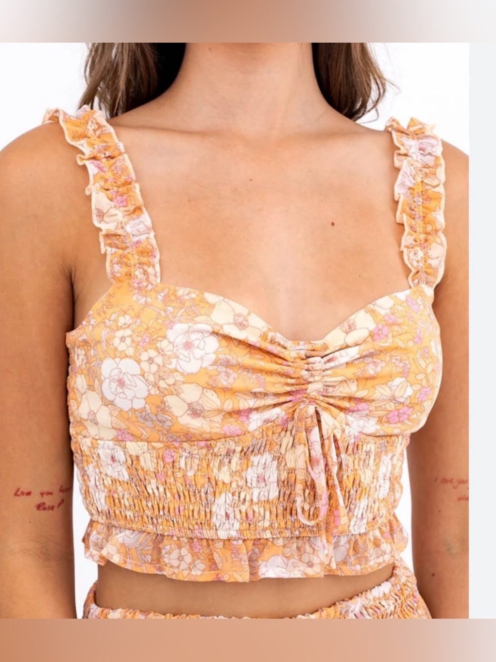 Le Lis NWOT Georgia floral crop top, large